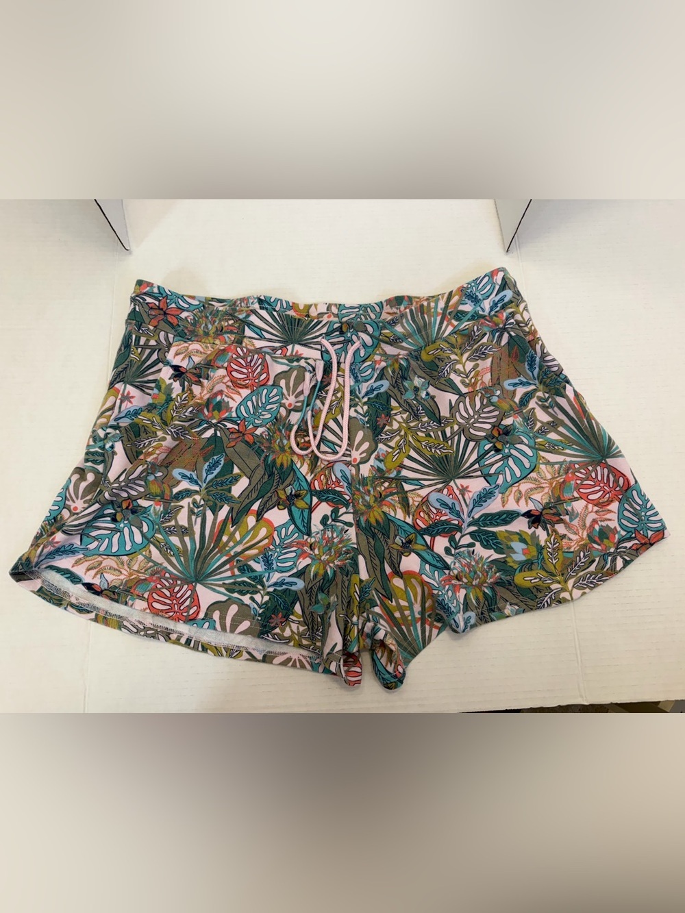 Vera Bradley Tropical Botanical Drawstring Shorts - Teal, Olive, Pink